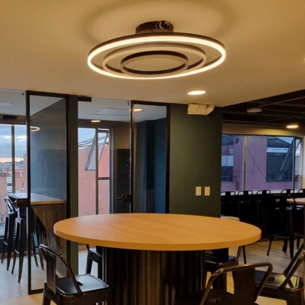 Lámpara LED Circular Decorativa 3 Círculos Concéntricos 65W – Iluminación Moderna