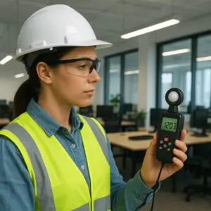 Medición de iluminación para espacios de trabajo
